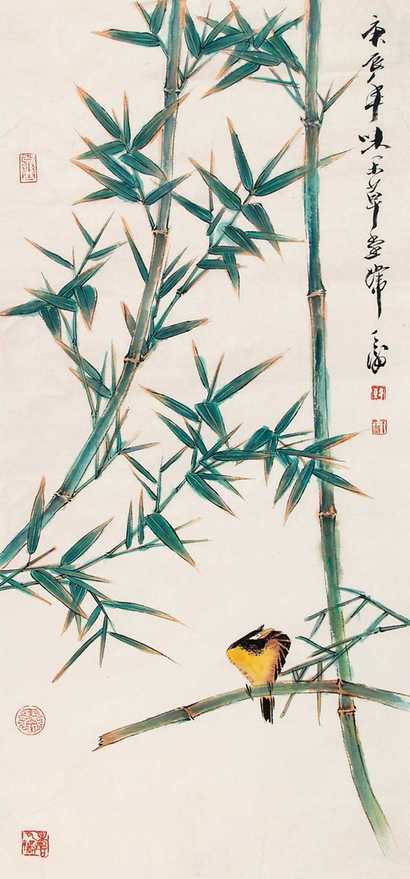 韩天衡 花鸟 镜心